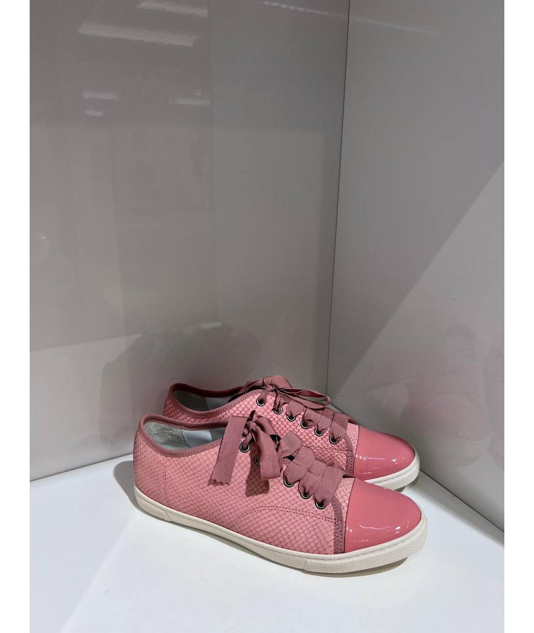 LANVIN Розовые кожаные кеды, фото 4