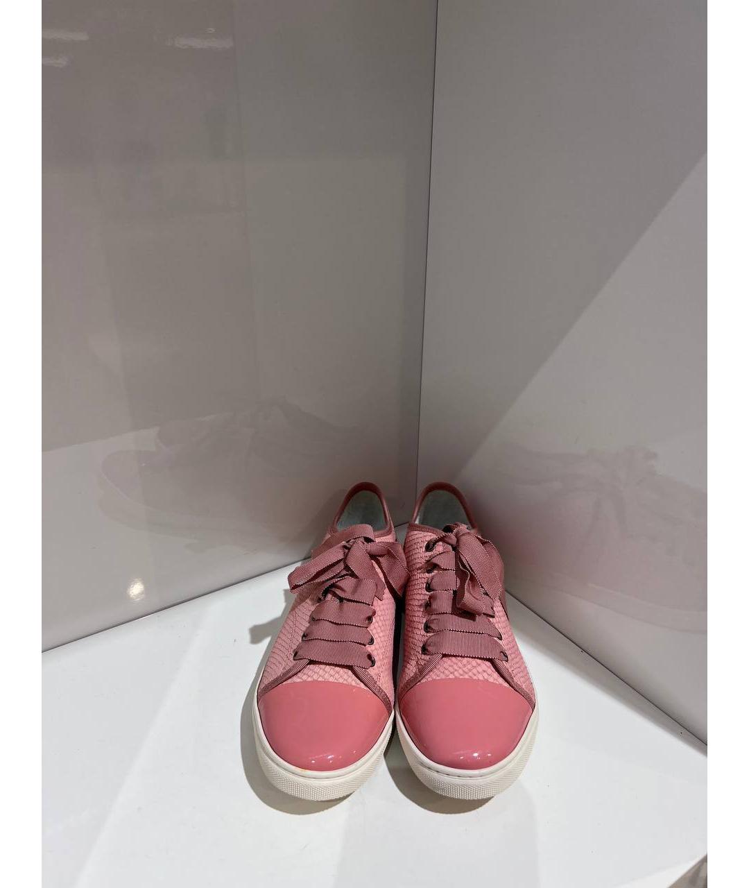 LANVIN Розовые кожаные кеды, фото 2