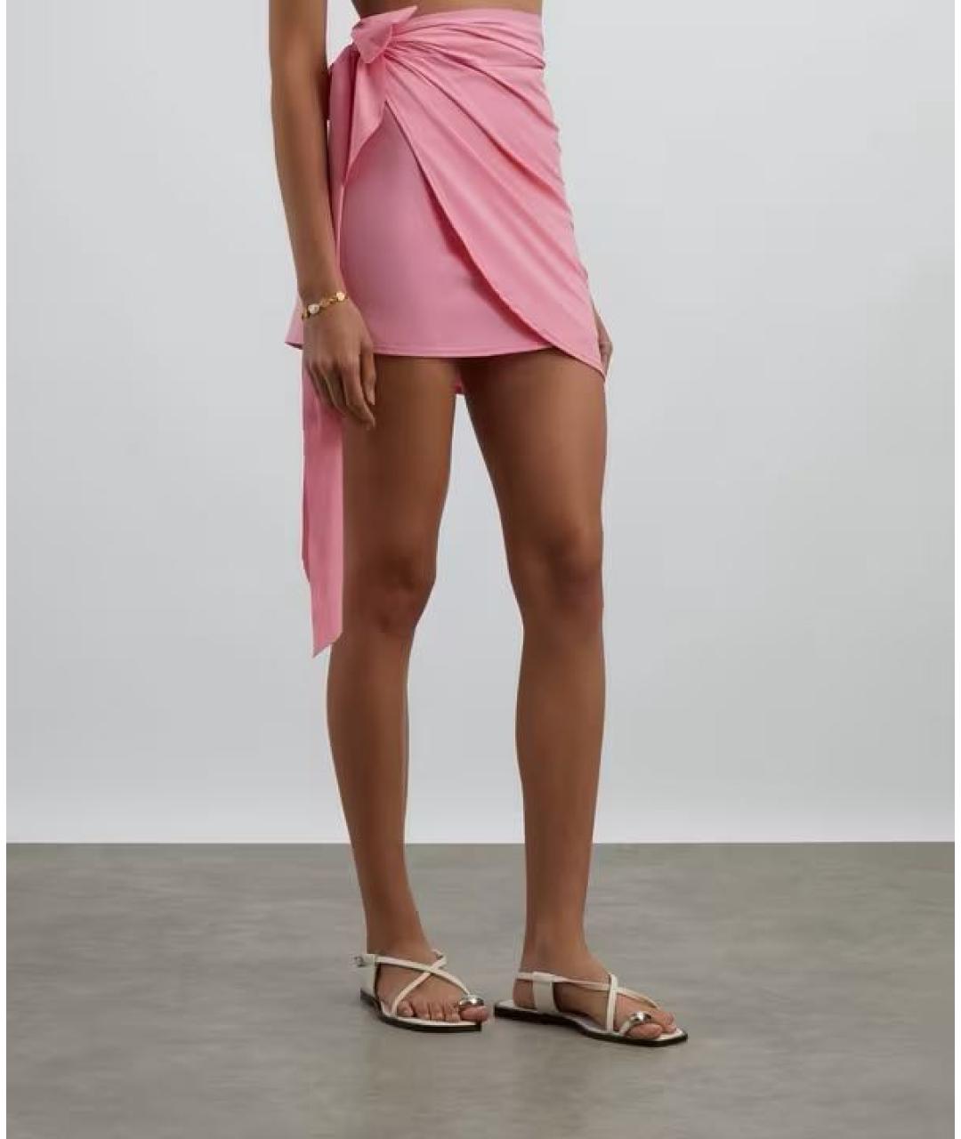 HUNZA G Розовая юбка мини, фото 4