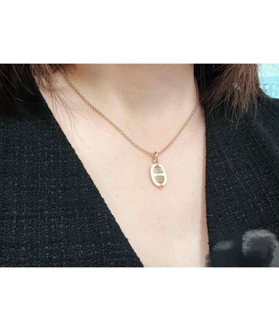 HERMES Золотая металлическая подвеска, фото 7