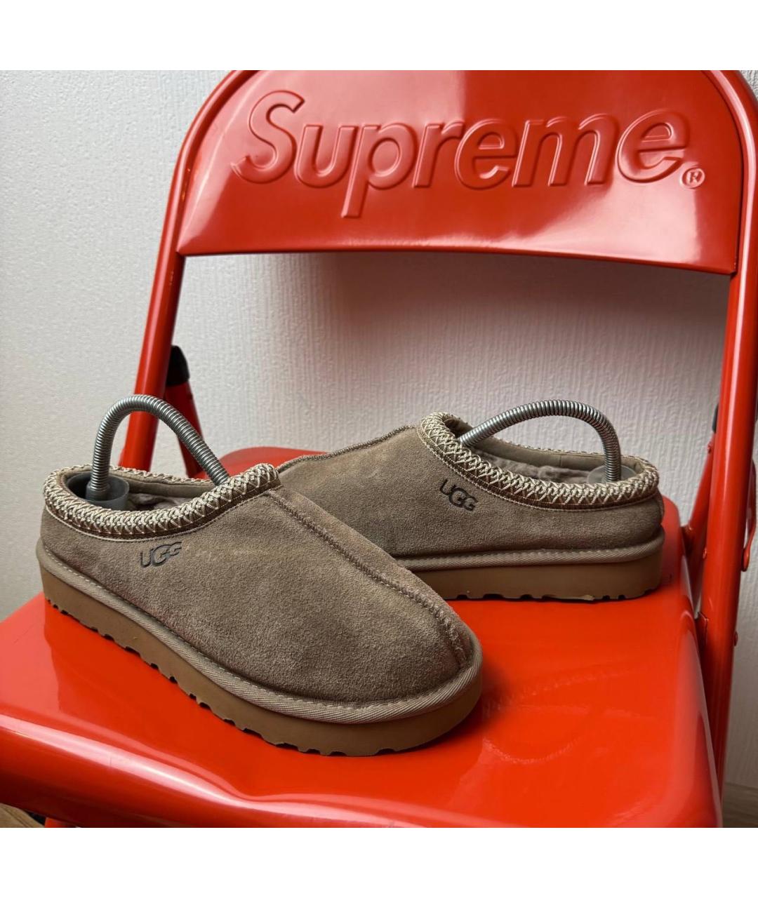 UGG AUSTRALIA Бежевые замшевые сабо, фото 2