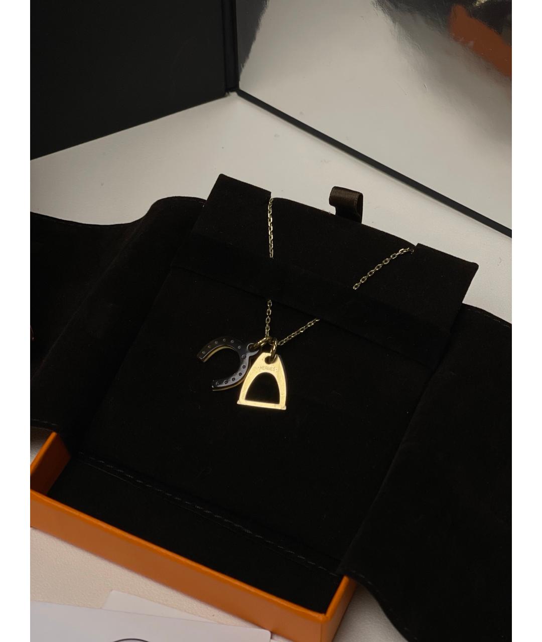 HERMES Золотая металлическая подвеска, фото 4