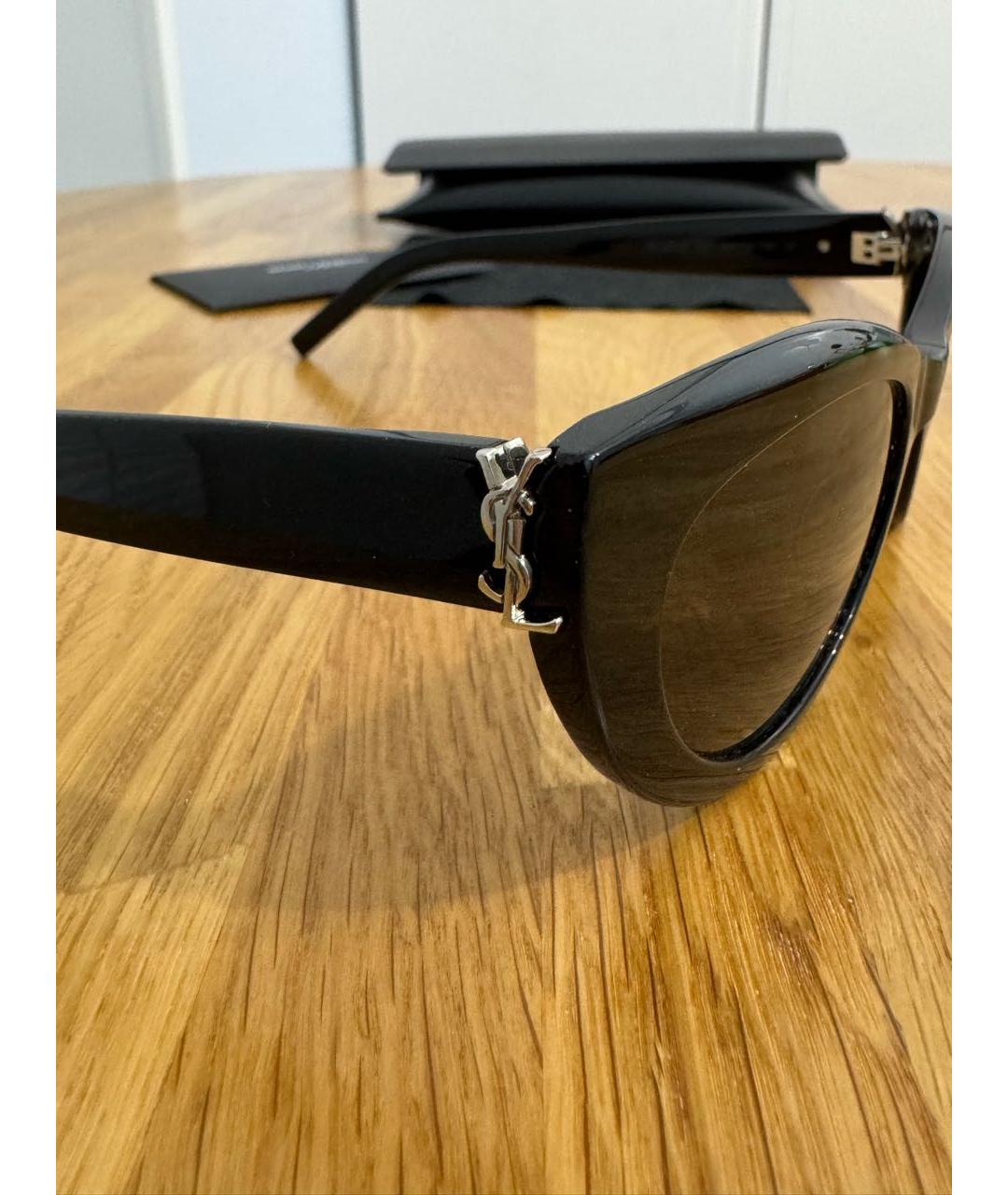 SAINT LAURENT Черные пластиковые солнцезащитные очки, фото 3