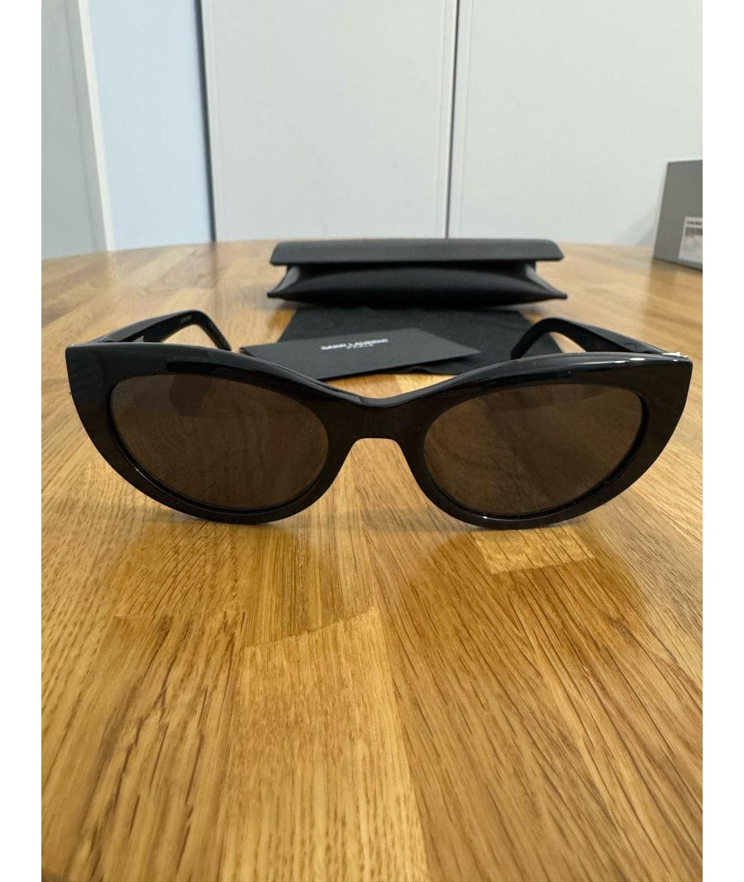 SAINT LAURENT Черные пластиковые солнцезащитные очки, фото 5