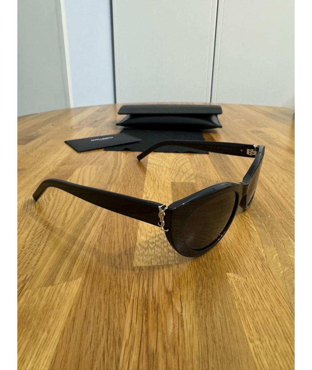 SAINT LAURENT Черные пластиковые солнцезащитные очки, фото 2