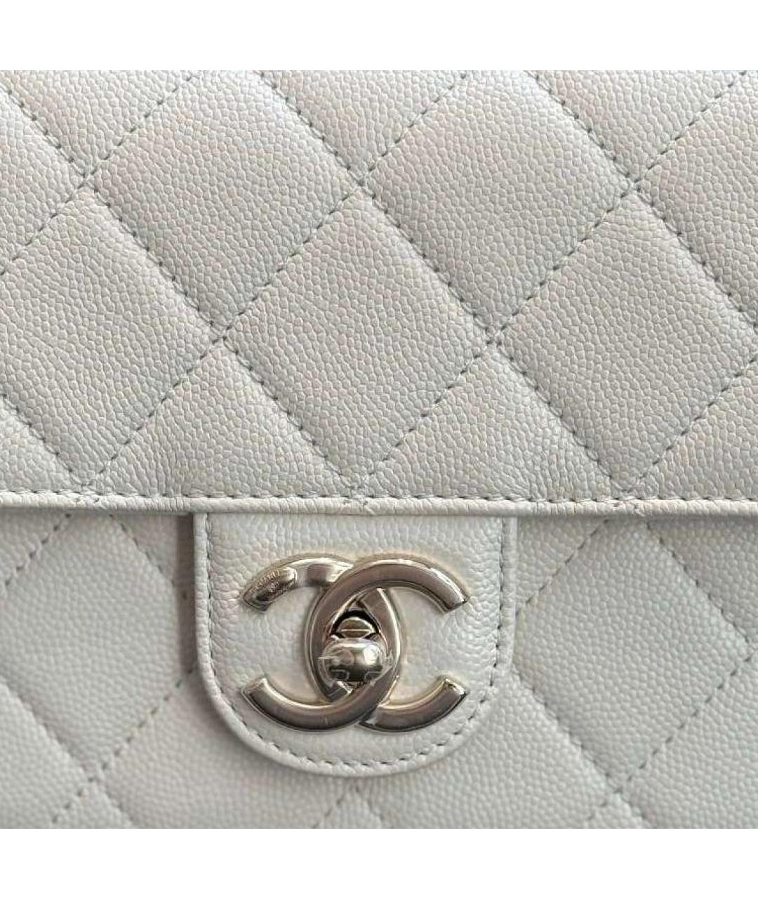 CHANEL Белая кожаная сумка через плечо, фото 4