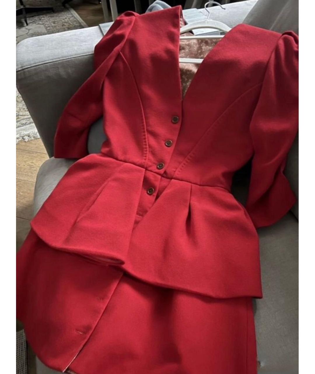 ULYANA SERGEENKO Красное полиэстеровое вечернее платье, фото 4