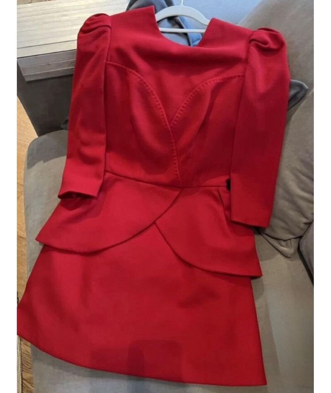 ULYANA SERGEENKO Красное полиэстеровое вечернее платье, фото 3
