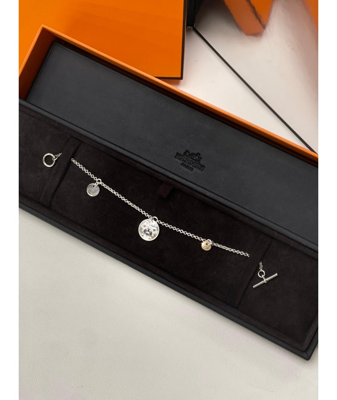 HERMES Серебрянный серебряный браслет, фото 5