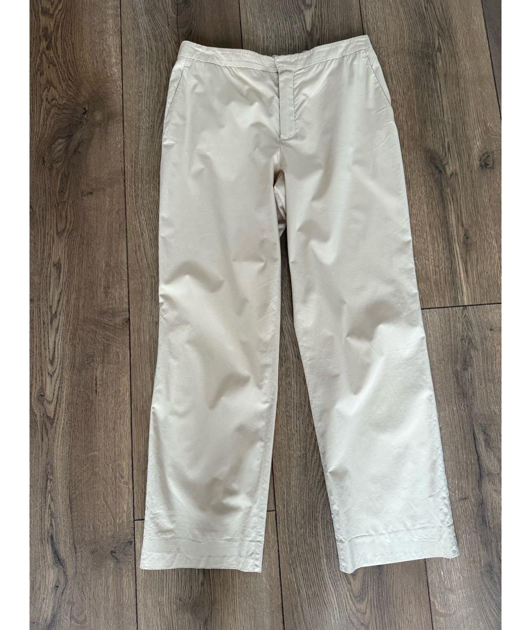 LORO PIANA Бежевые хлопковые брюки широкие, фото 8