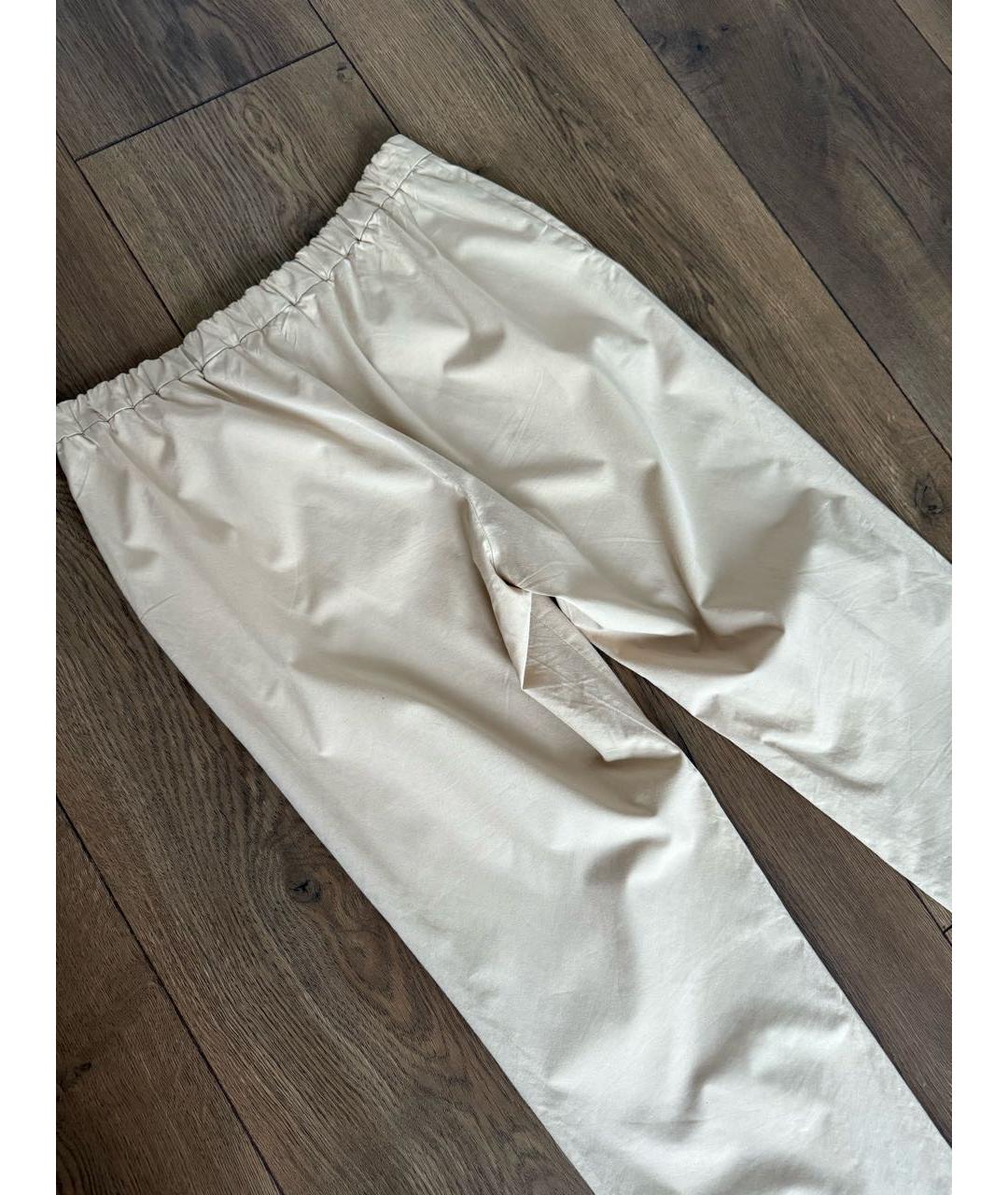 LORO PIANA Бежевые хлопковые брюки широкие, фото 5
