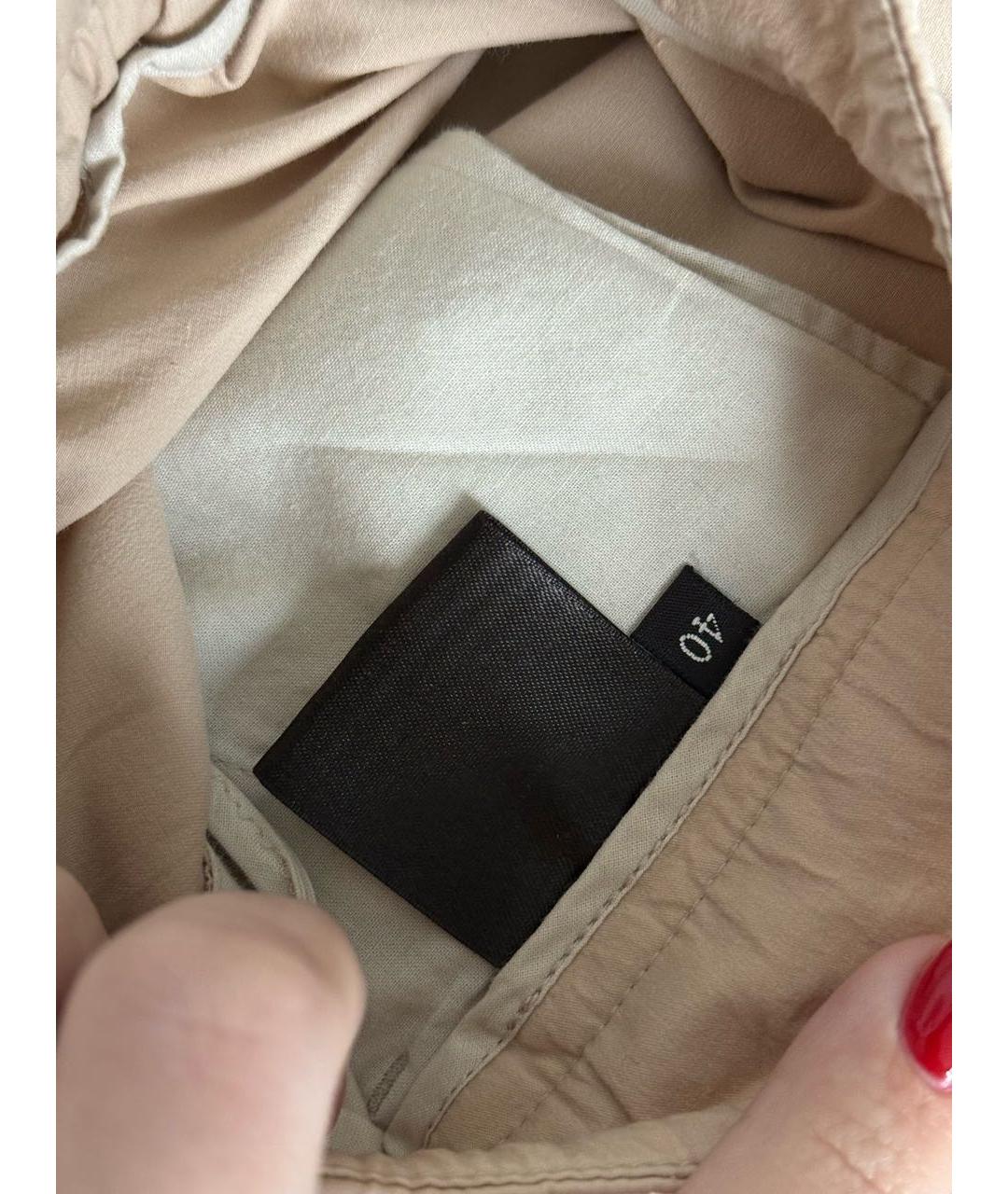 LORO PIANA Бежевые хлопковые брюки широкие, фото 4