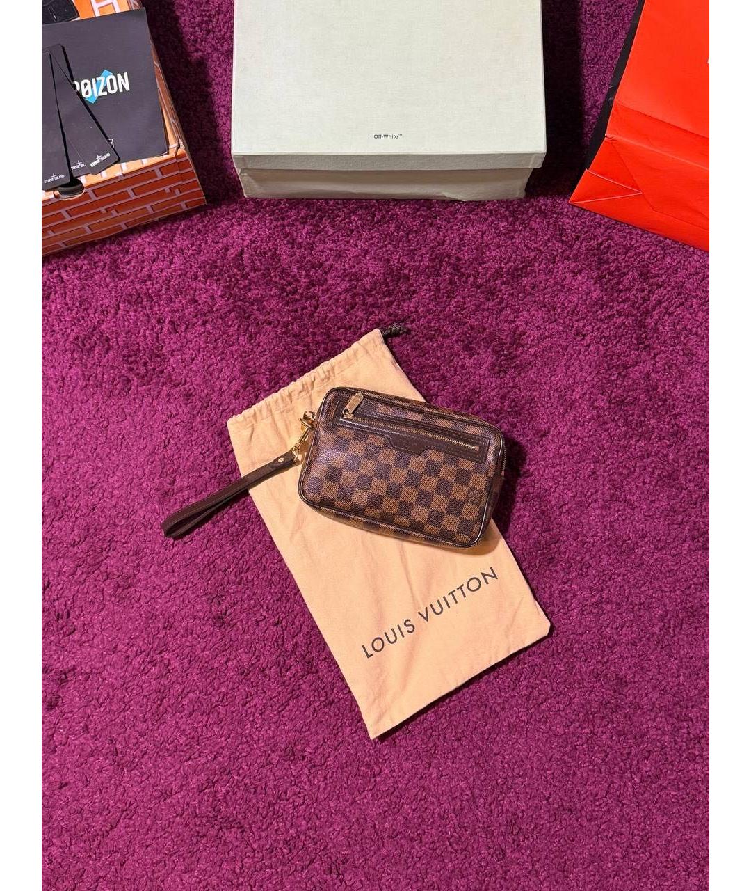 LOUIS VUITTON Коричневая барсетка, фото 6