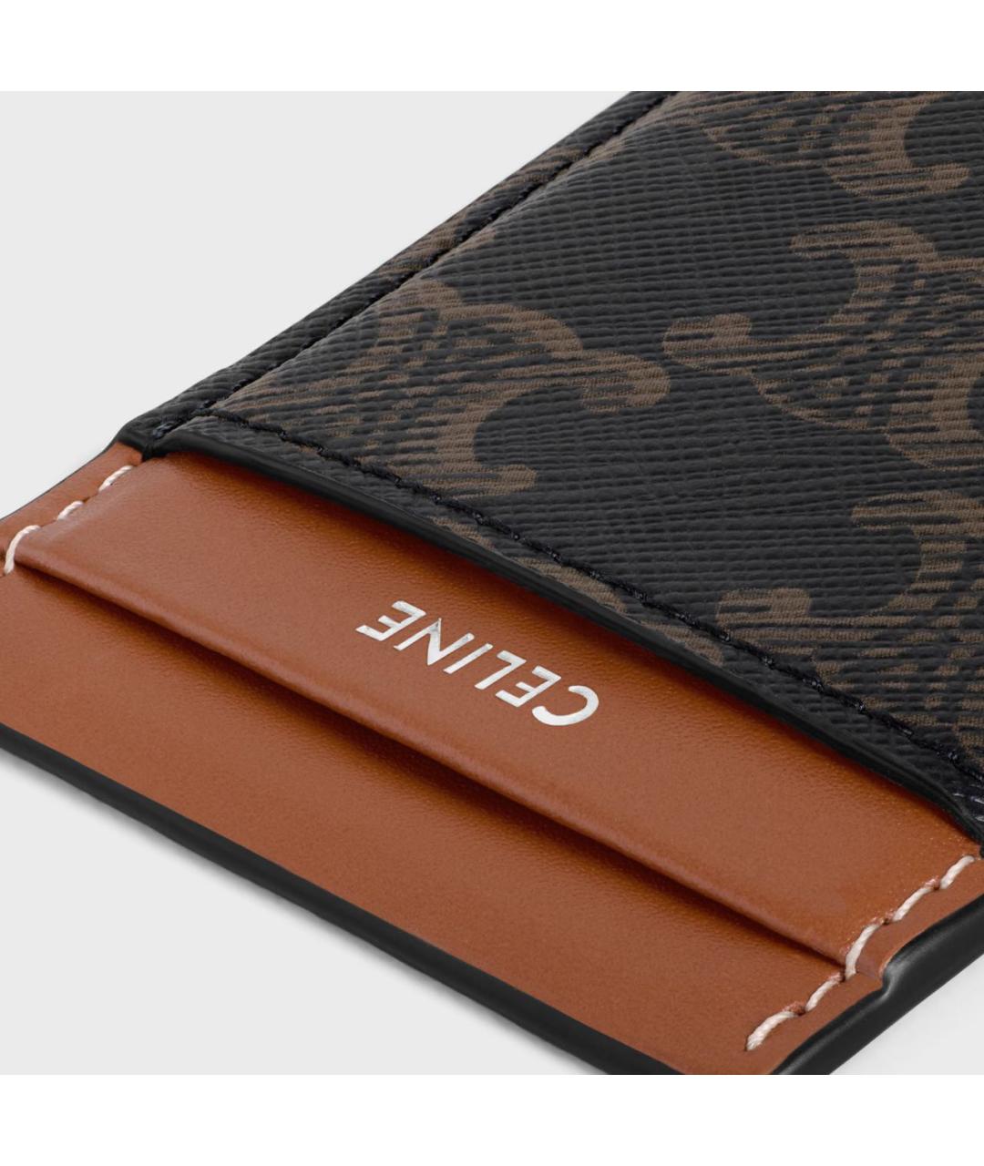 CELINE Коричневый кожаный кардхолдер, фото 4