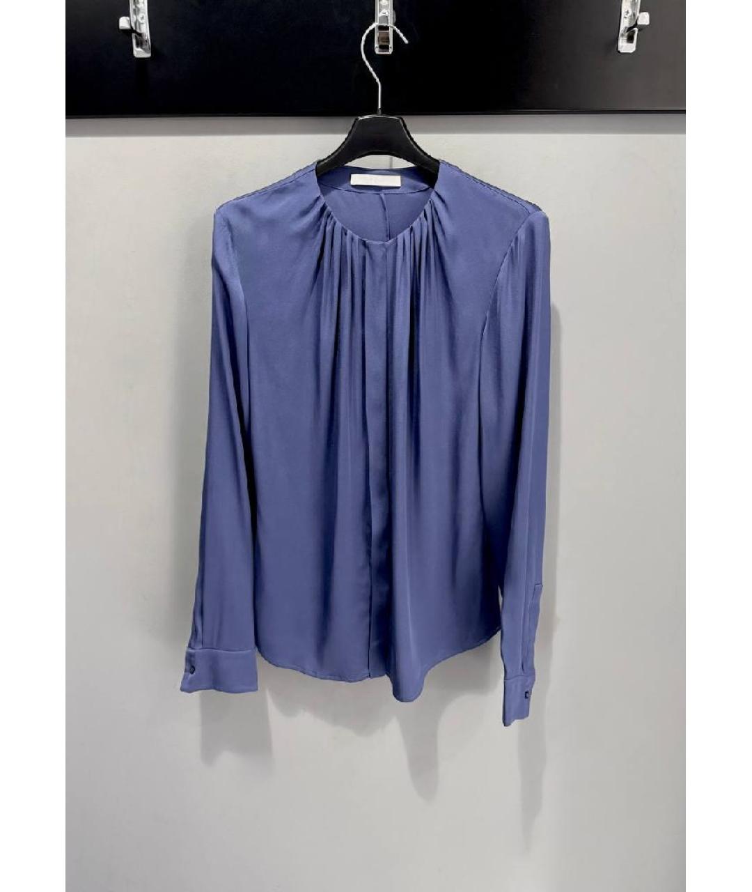 HUGO BOSS Синяя шелковая блузы, фото 5