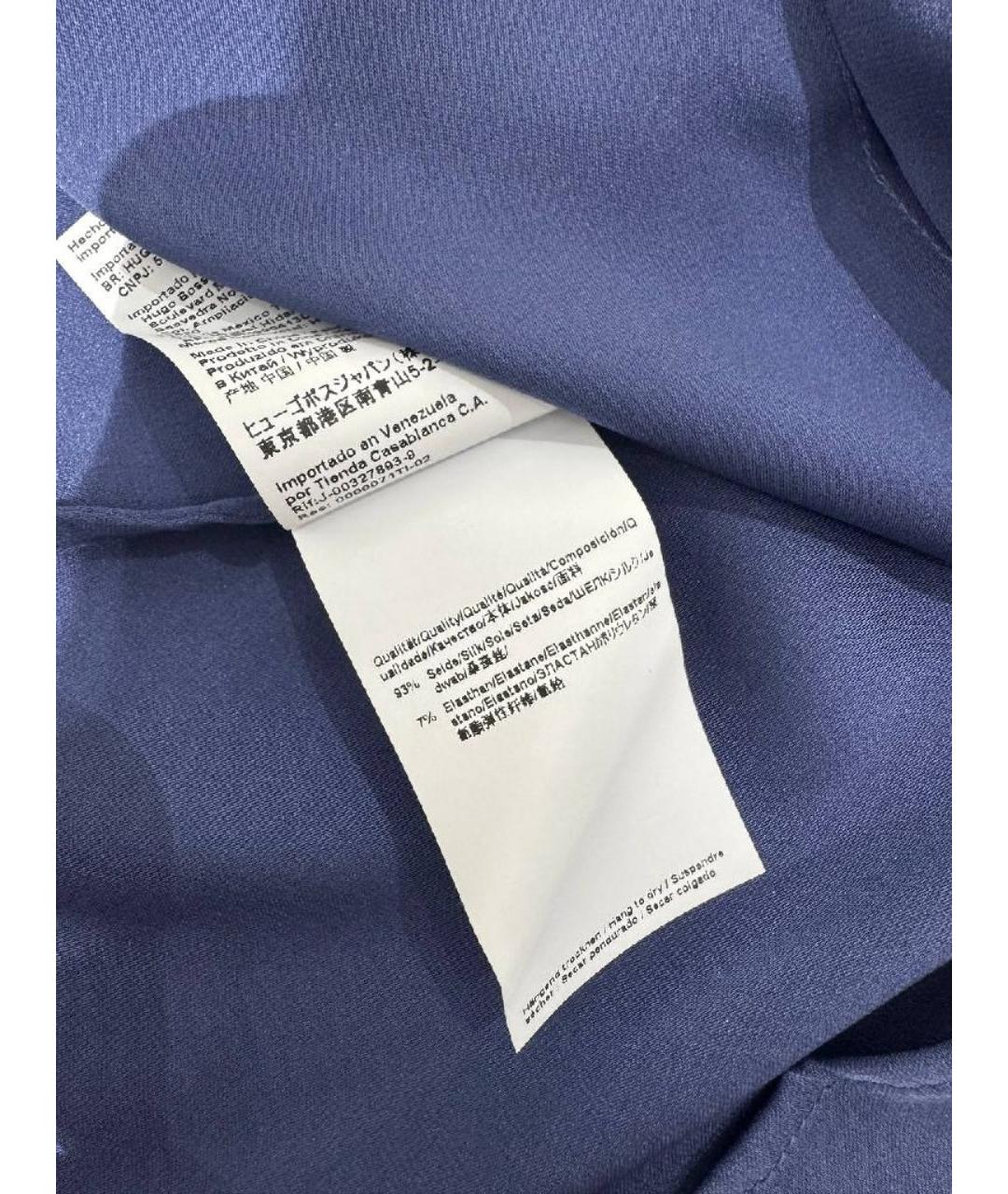 HUGO BOSS Синяя шелковая блузы, фото 8