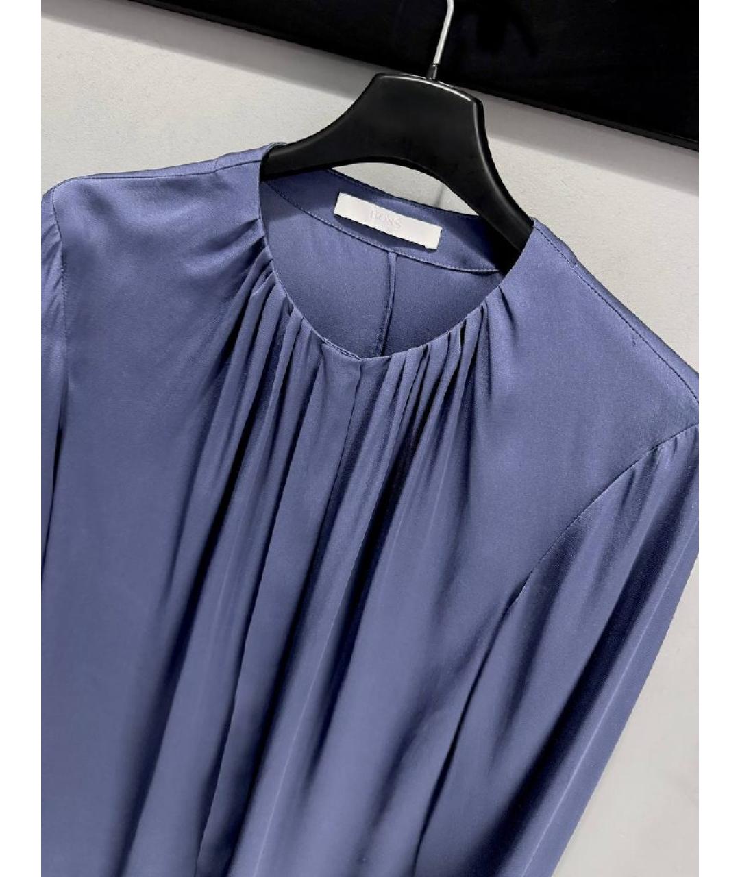 HUGO BOSS Синяя шелковая блузы, фото 3