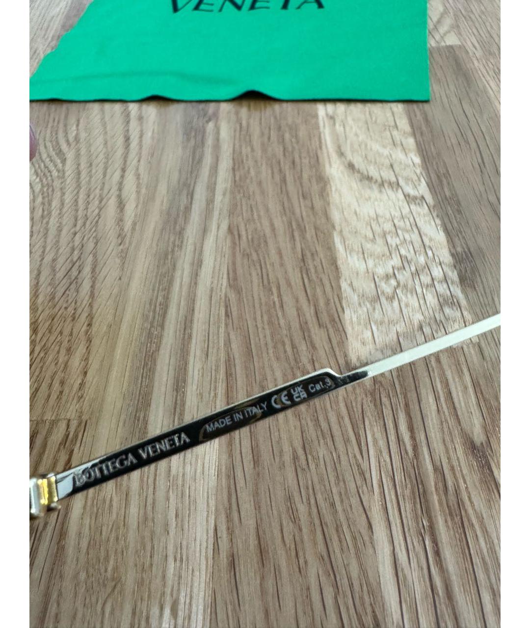 BOTTEGA VENETA Коричневые металлические солнцезащитные очки, фото 5