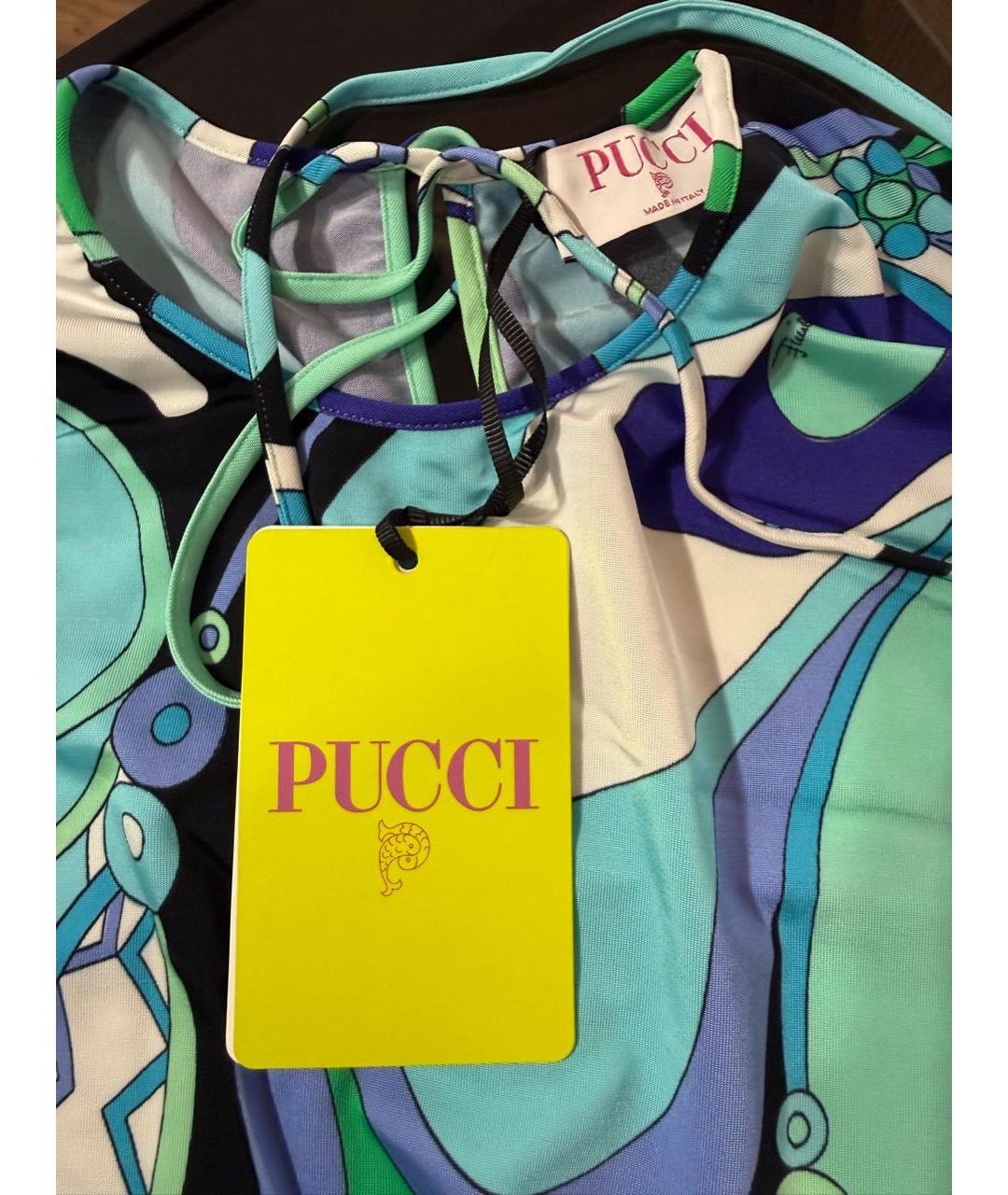 EMILIO PUCCI Бирюзовая вискозная туника, фото 4
