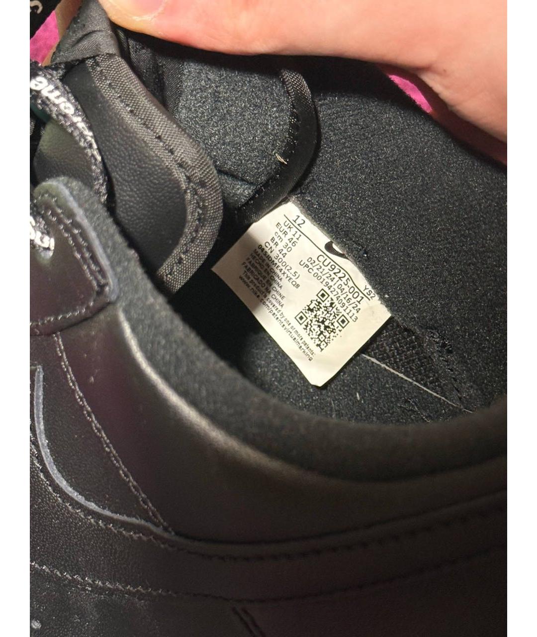 SUPREME Черные кожаные низкие кроссовки / кеды, фото 3