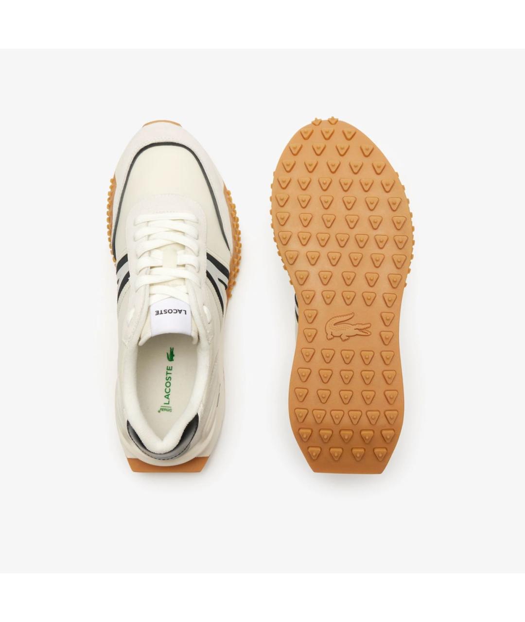 LACOSTE Бежевые текстильные низкие кроссовки / кеды, фото 3