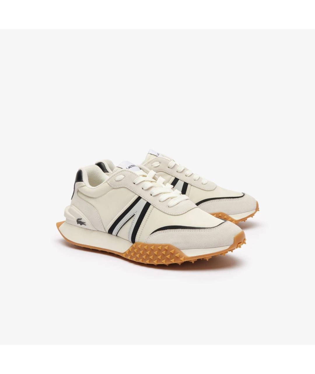 LACOSTE Бежевые текстильные низкие кроссовки / кеды, фото 2