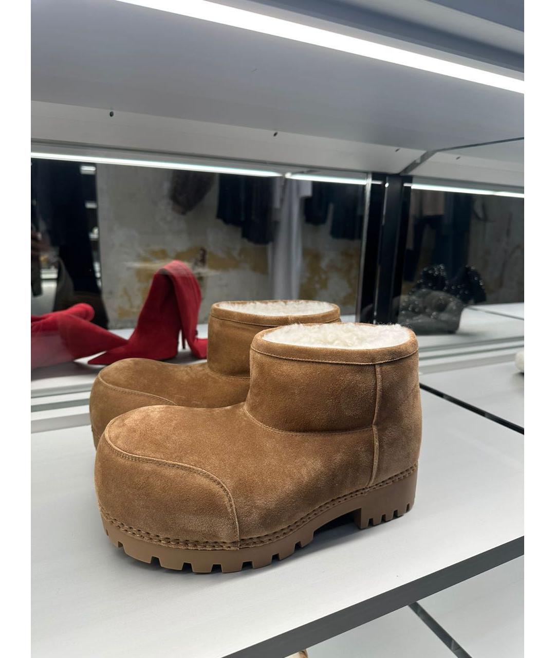 BALENCIAGA Коричневые замшевые полусапоги, фото 7