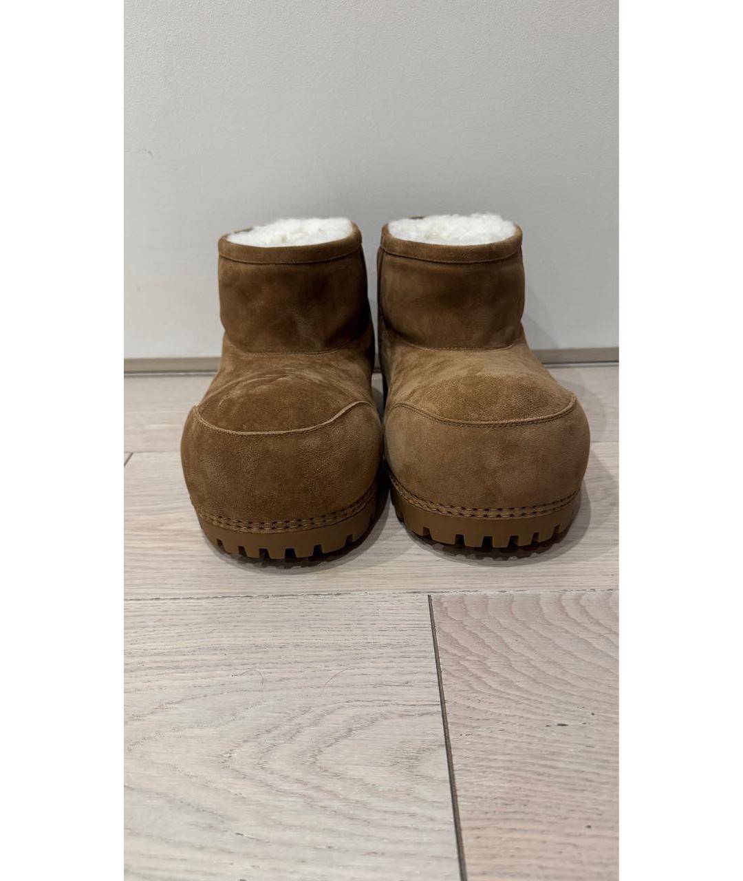BALENCIAGA Коричневые замшевые полусапоги, фото 2