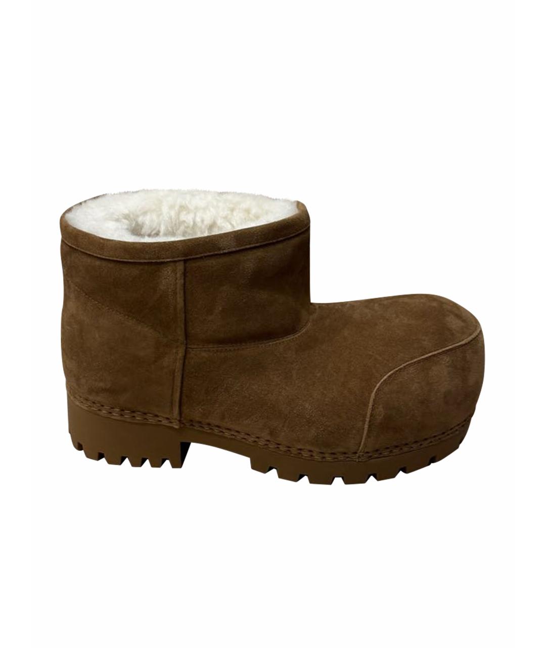 BALENCIAGA Коричневые замшевые полусапоги, фото 1