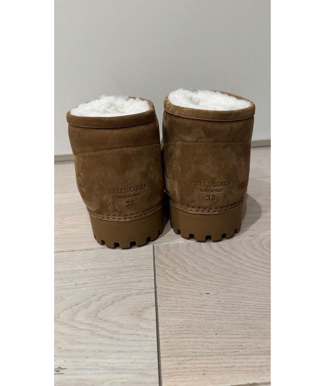 BALENCIAGA Коричневые замшевые полусапоги, фото 4