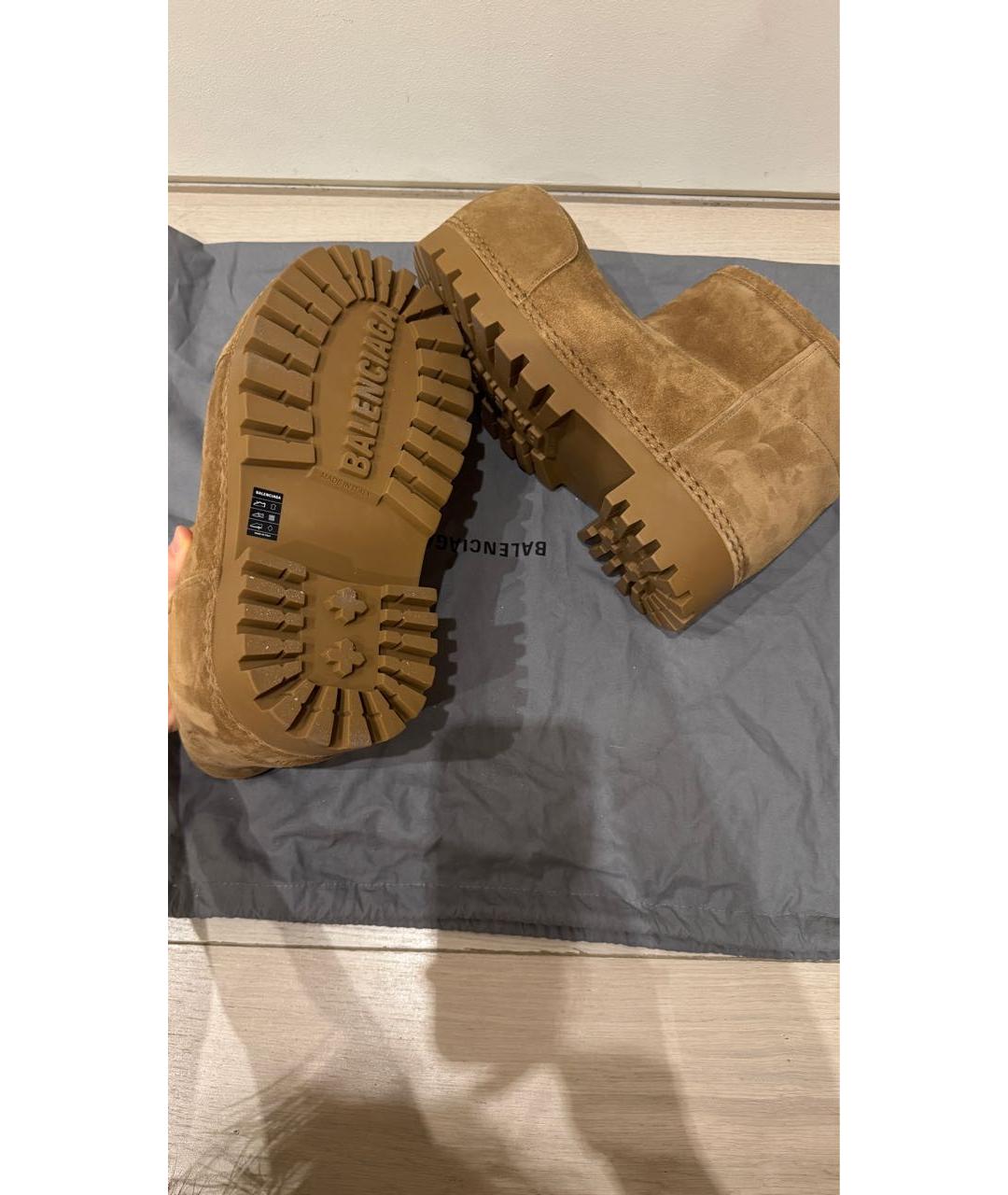 BALENCIAGA Коричневые замшевые полусапоги, фото 6