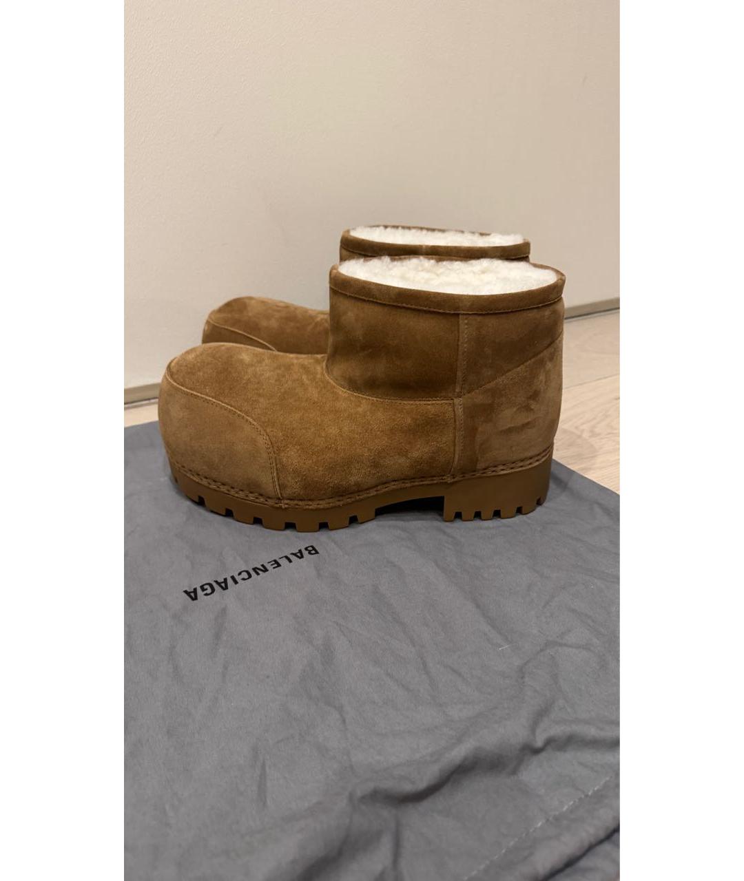 BALENCIAGA Коричневые замшевые полусапоги, фото 5