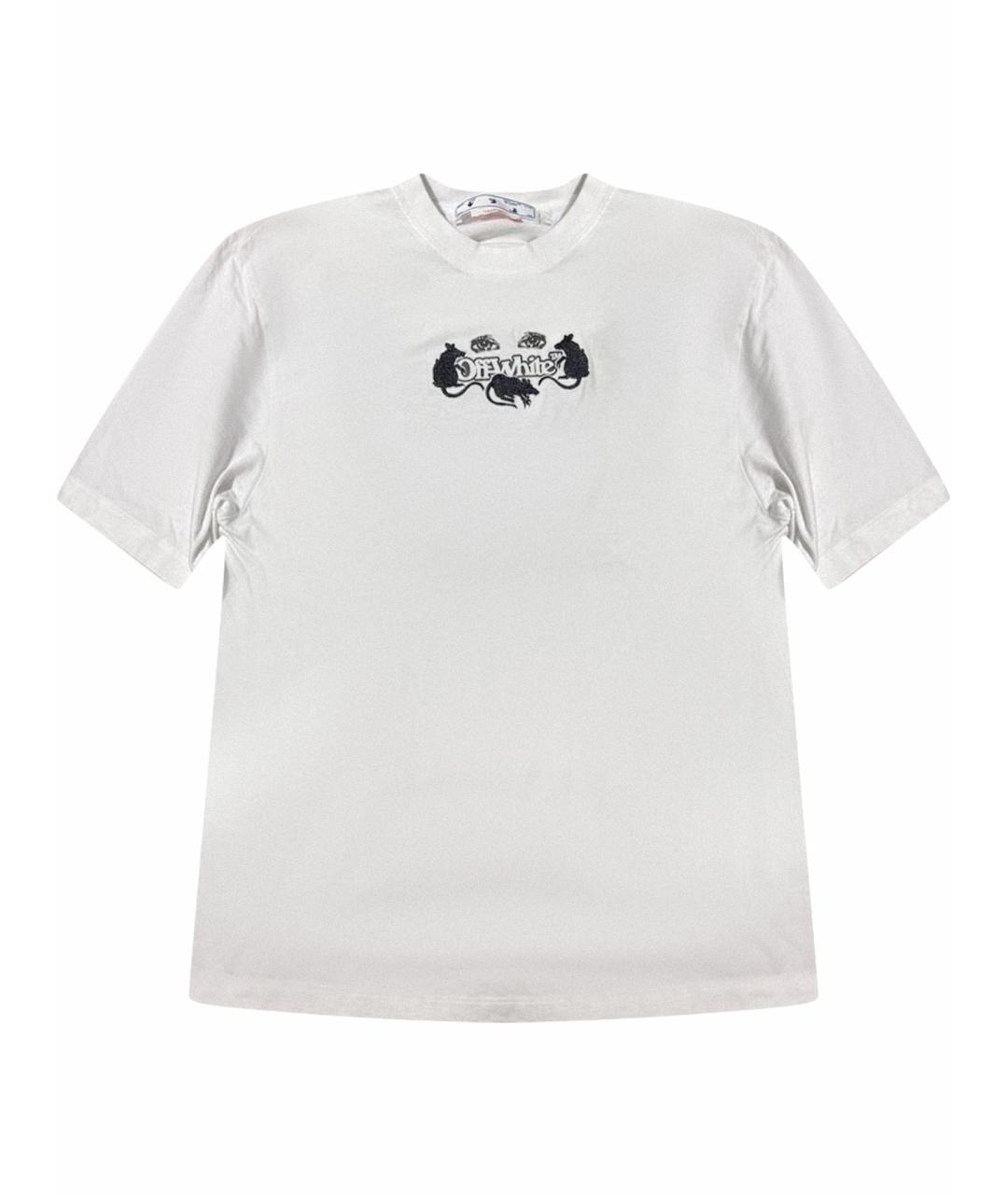 OFF-WHITE Белая хлопковая футболка, фото 1