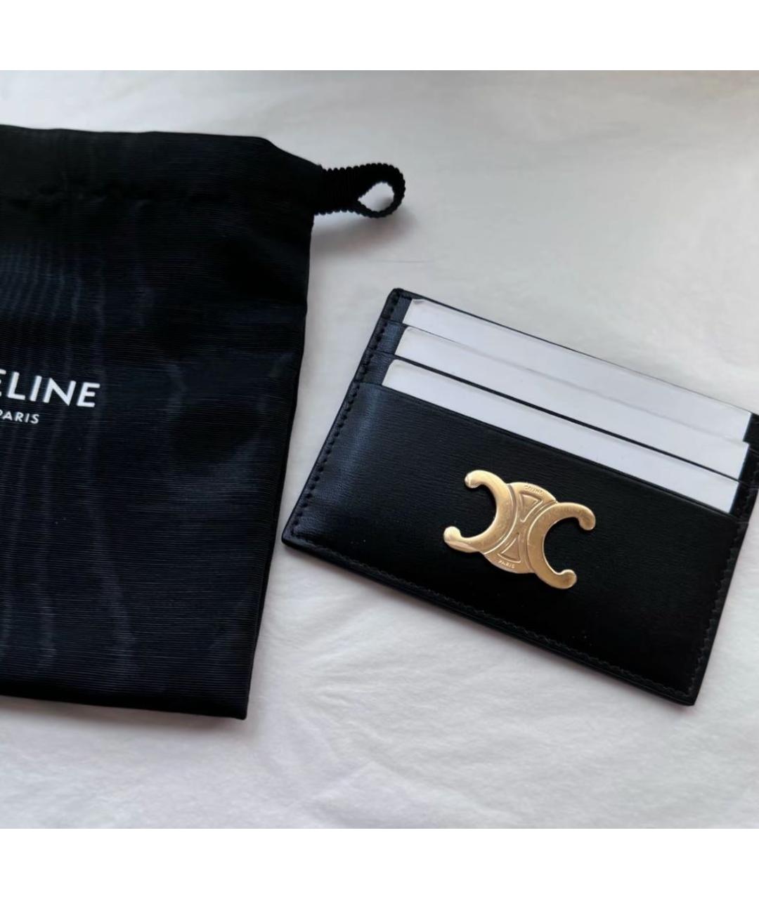 CELINE Черный кожаный кардхолдер, фото 2