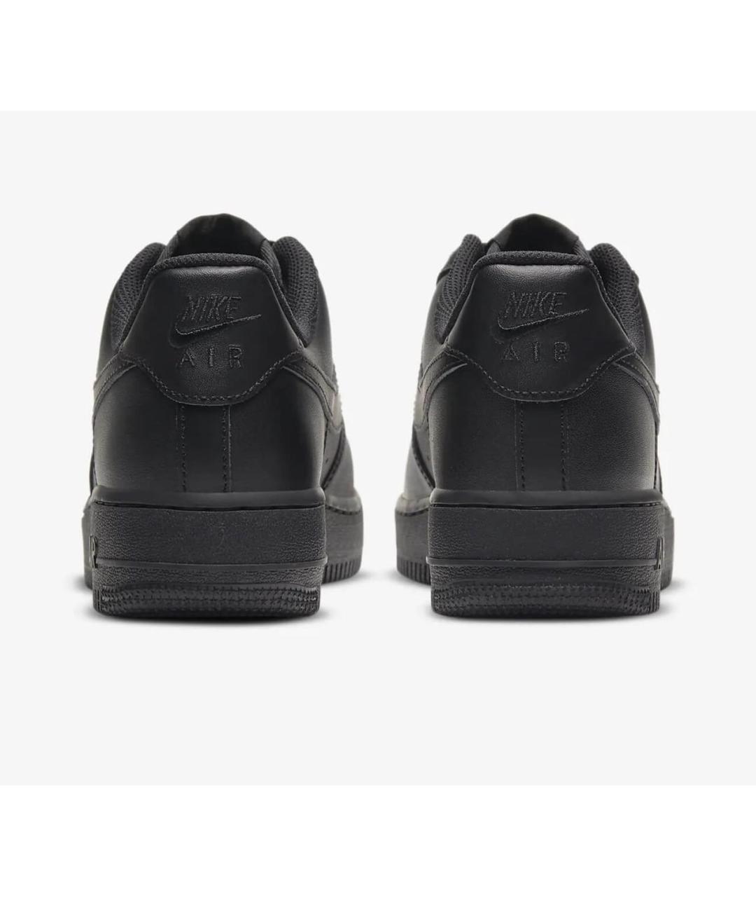 NIKE Черные кожаные низкие кроссовки / кеды, фото 4