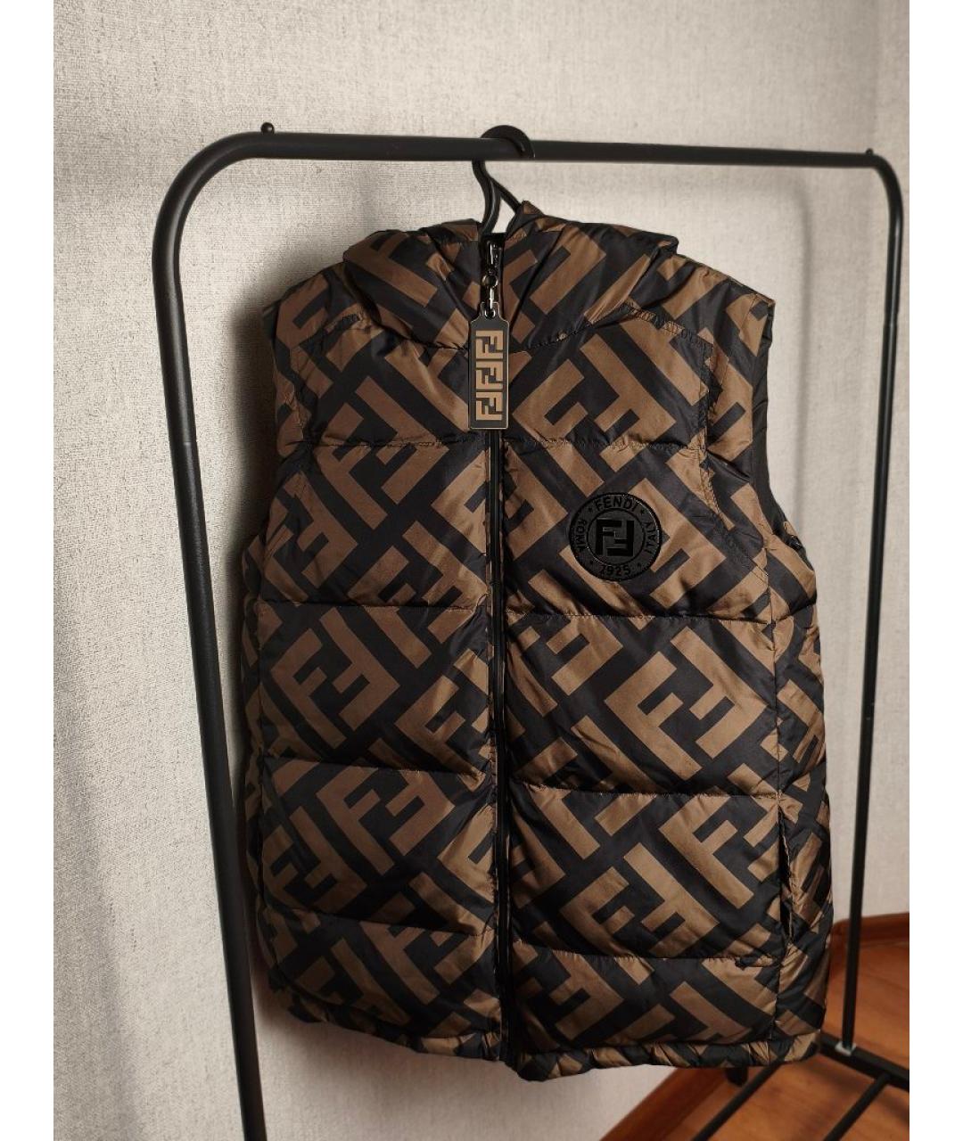 FENDI Коричневый полиэстеровый жилет, фото 2