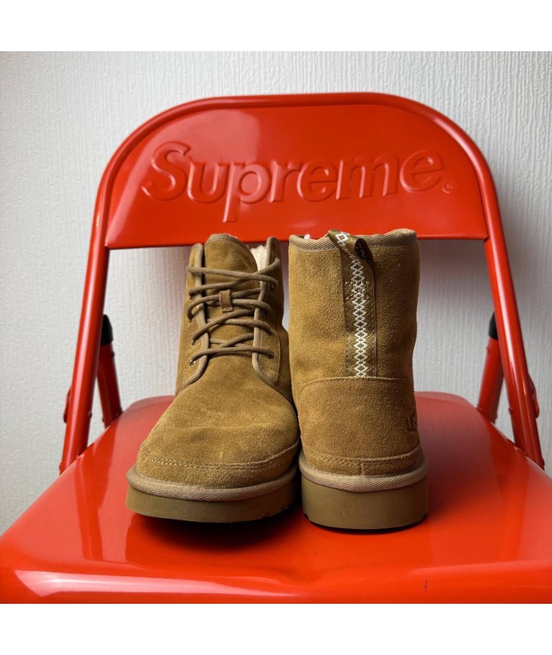 UGG AUSTRALIA Коричневые замшевые высокие ботинки, фото 3