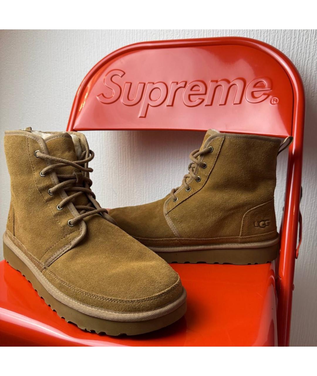 UGG AUSTRALIA Коричневые замшевые высокие ботинки, фото 2