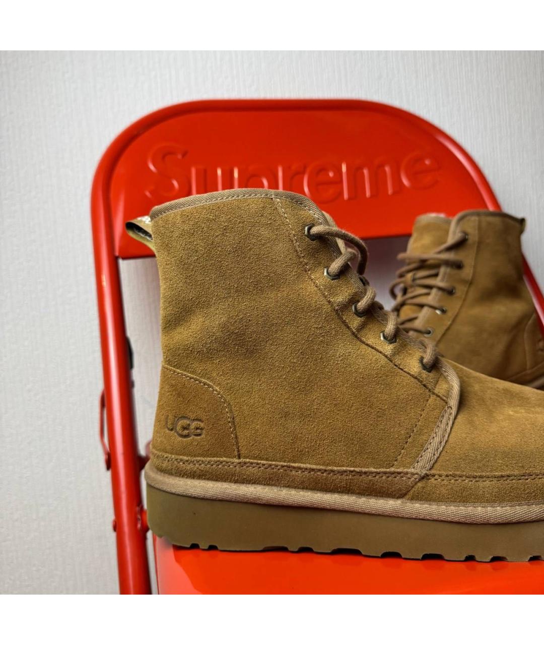 UGG AUSTRALIA Коричневые замшевые высокие ботинки, фото 4