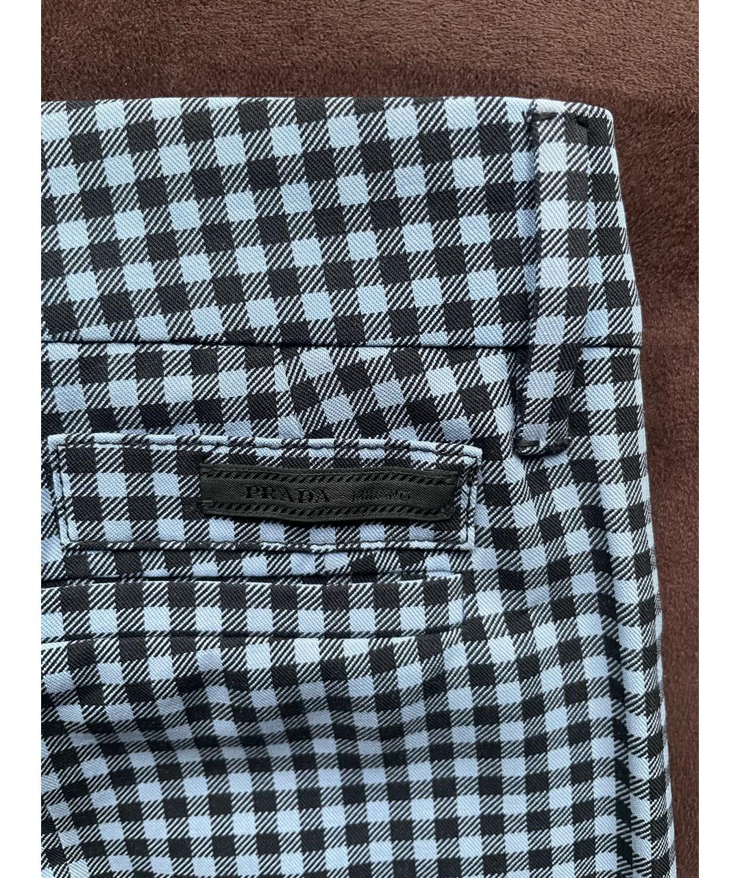 PRADA Голубые шерстяные брюки узкие, фото 4