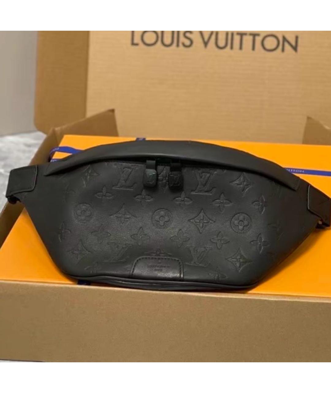 LOUIS VUITTON Черная кожаная поясная сумка, фото 2