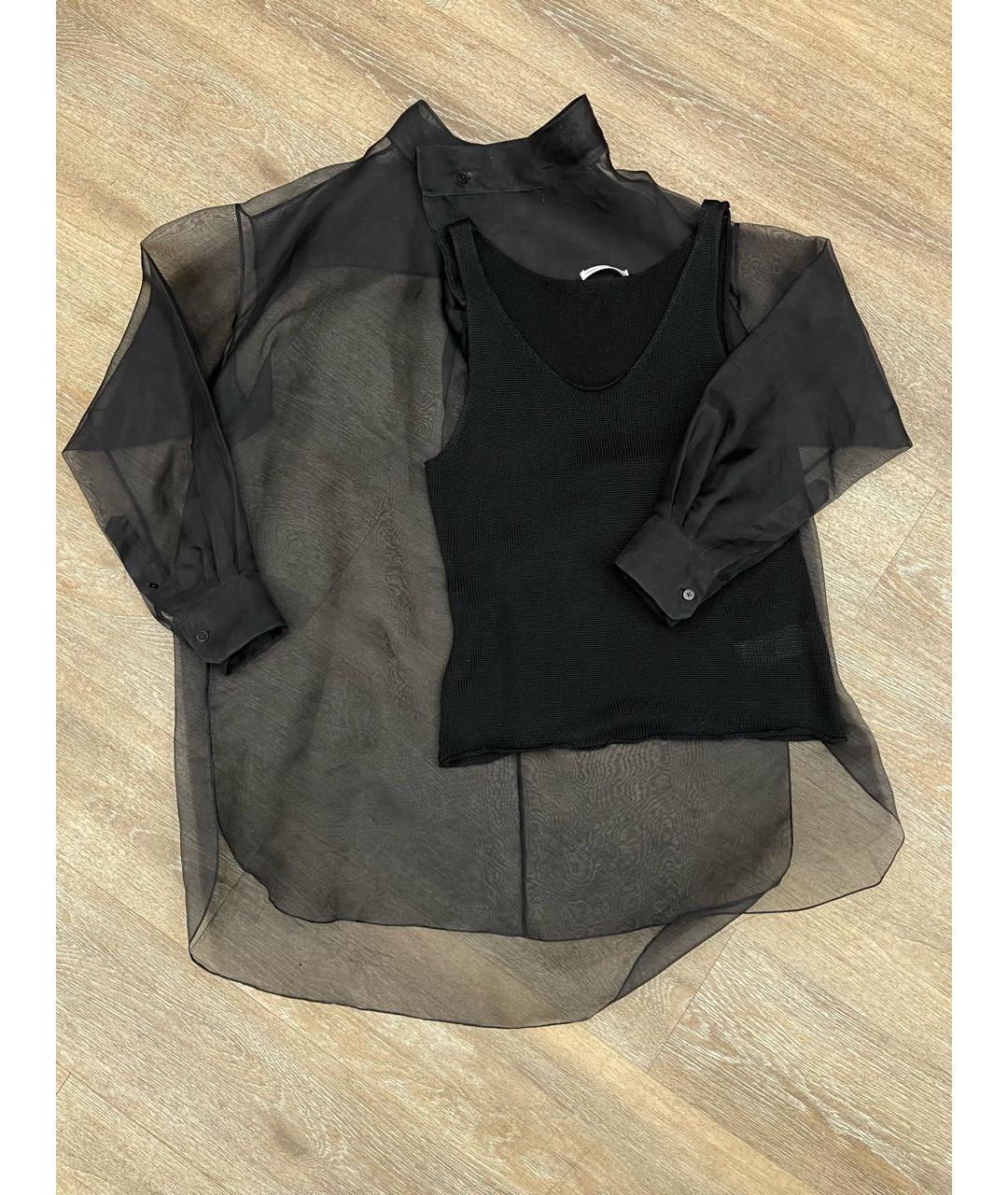 THE ROW Черная шелковая блузы, фото 5