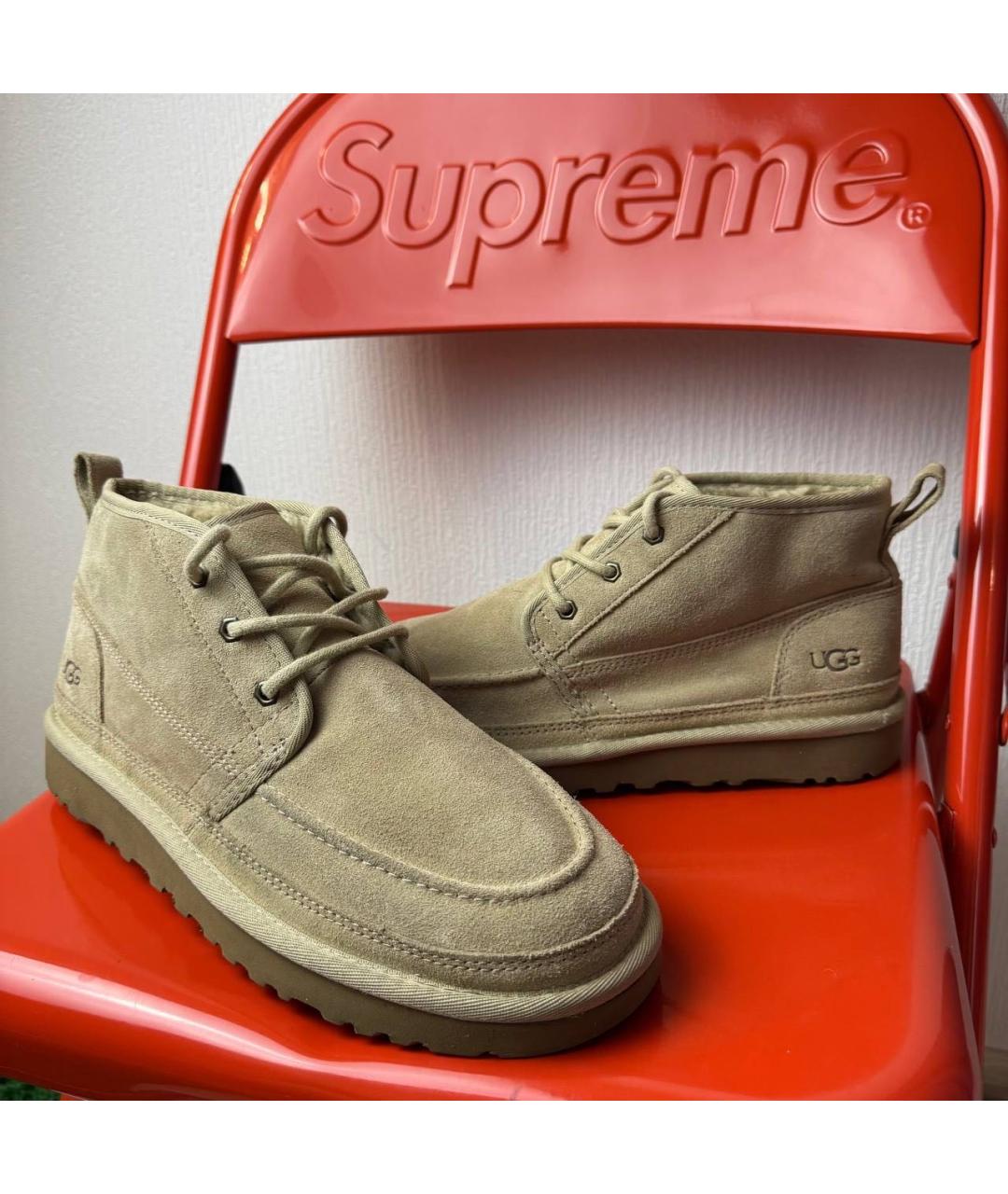 UGG AUSTRALIA Бежевые замшевые низкие ботинки, фото 2