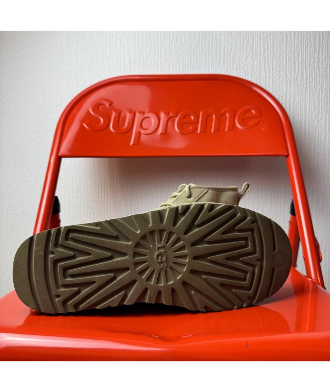 UGG AUSTRALIA Бежевые замшевые низкие ботинки, фото 5