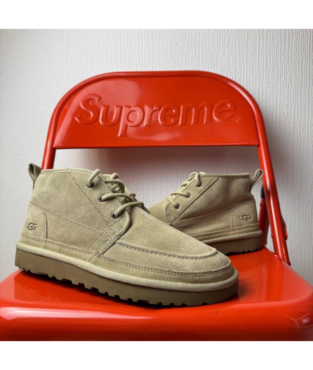 UGG AUSTRALIA Бежевые замшевые низкие ботинки, фото 6