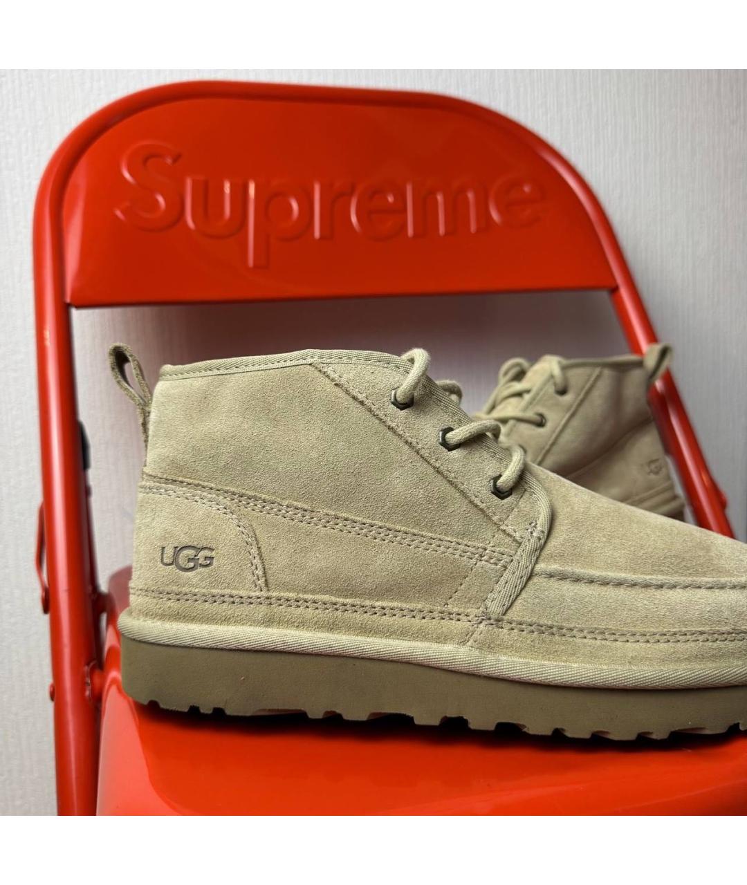 UGG AUSTRALIA Бежевые замшевые низкие ботинки, фото 3