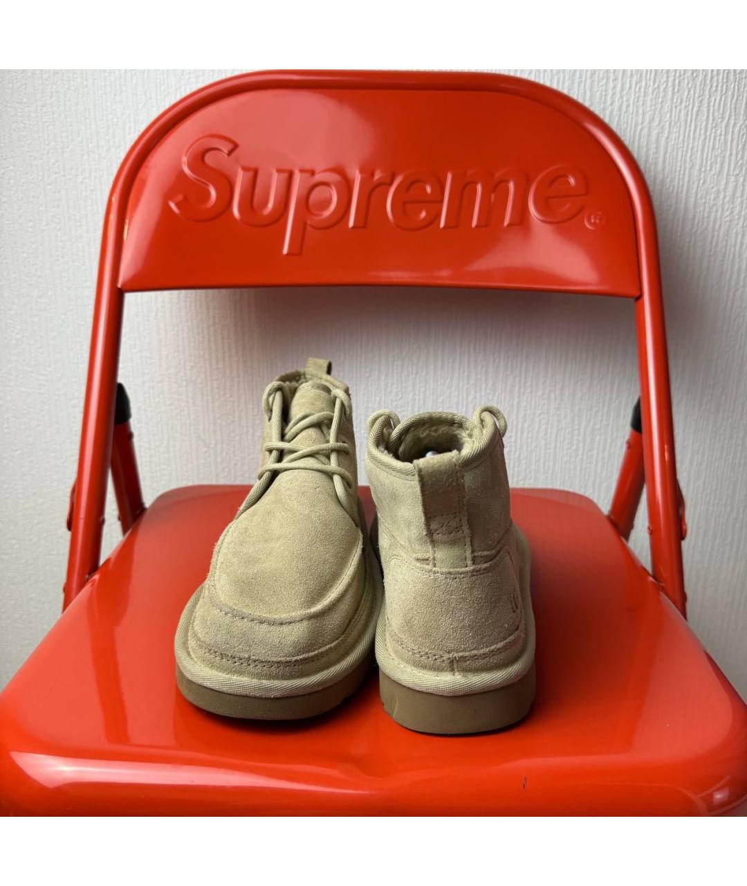 UGG AUSTRALIA Бежевые замшевые низкие ботинки, фото 4