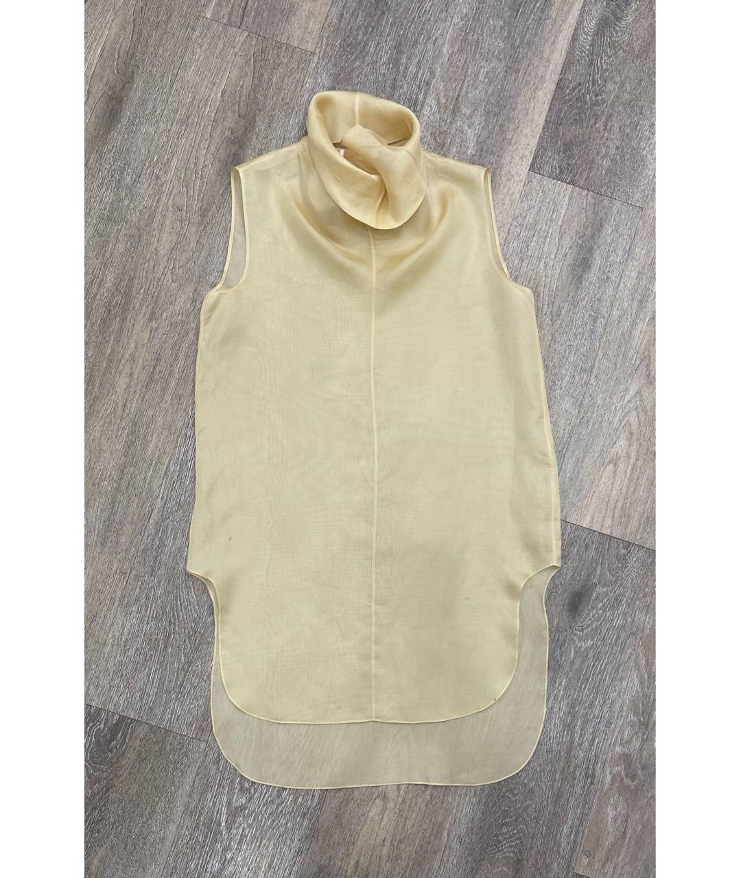 THE ROW Золотая шелковая блузы, фото 6