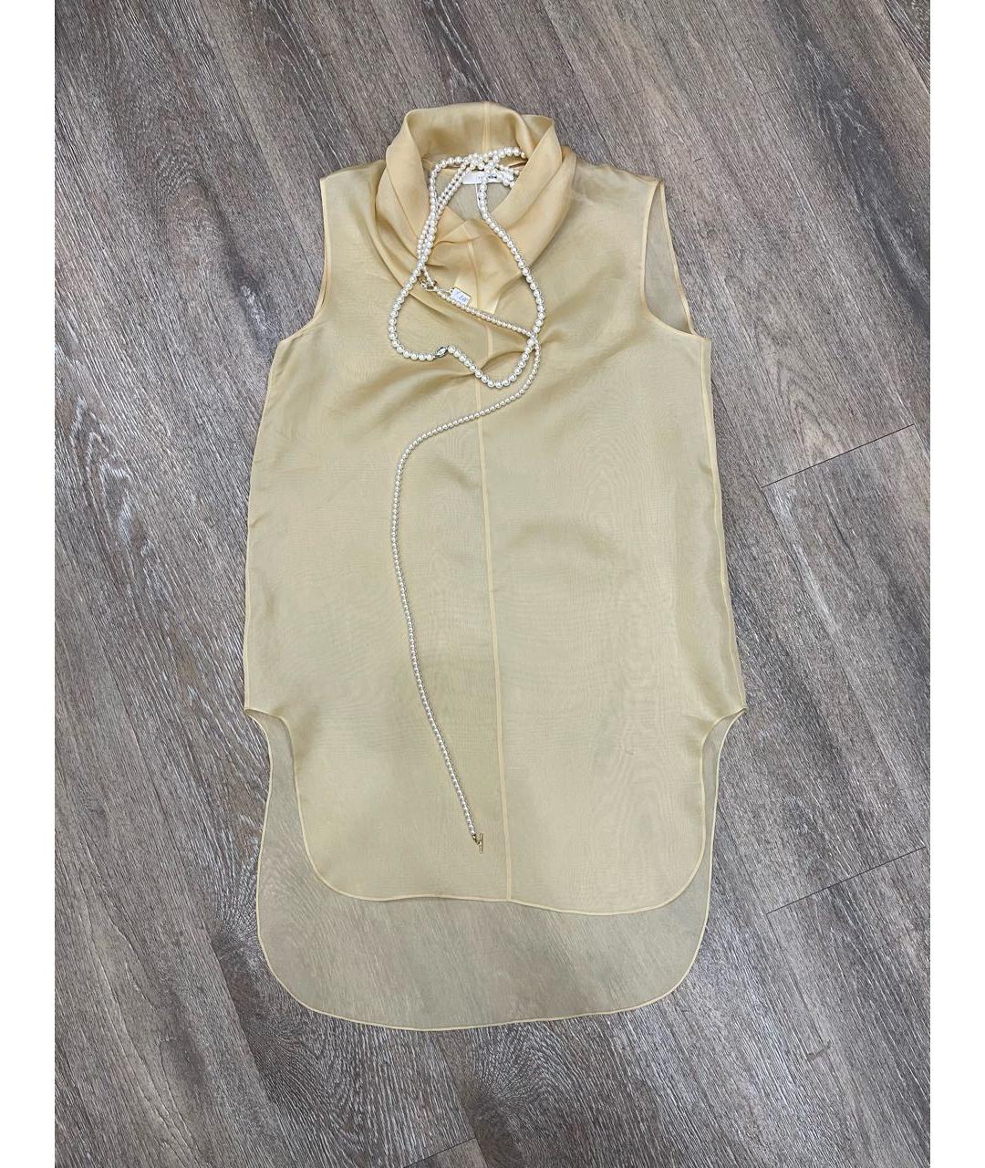 THE ROW Золотая шелковая блузы, фото 4