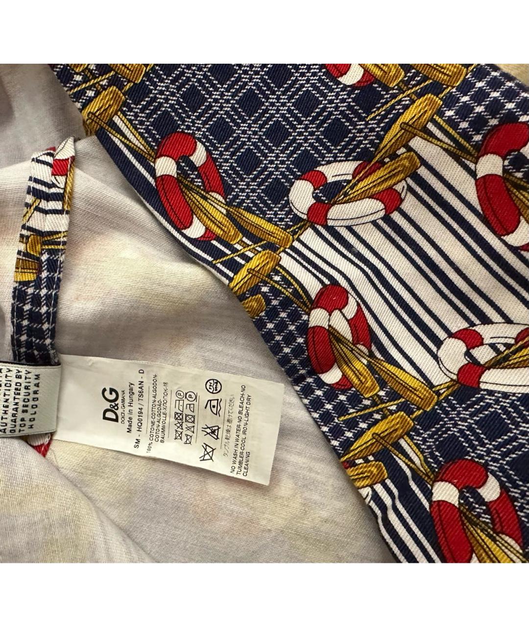 DOLCE&GABBANA Темно-синяя хлопковая юбка мини, фото 7